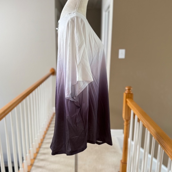 Emery Rose Plus Size Women's Summer Loose Country Ombre T-Shirt, Size 4X - Picture 5 of 8